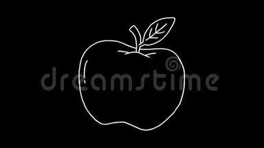 透明背景下的动画手绘涂鸦苹果